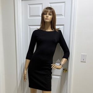 AMANDA RICHARD PONTE KNIT BLACK MINI DRESS SIZE MEDIUM NEW